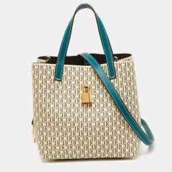 CH Carolina Herrera Tri Color Signature Coated Canvas and Leather Matryoshka Padlock Tote