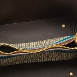 CH Carolina Herrera Tri Color Signature Coated Canvas and Leather Matryoshka Padlock Tote