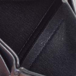 Pre Owned CH Carolina Herrera Dark Blue Monogram Embossed Leather Card Holder