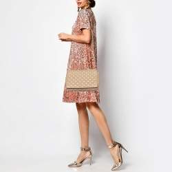 مملوكة مسبقًا CH Carolina Herrera Beige Quilted Leather Chain Flap Shoulder Bag