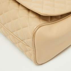 مملوكة مسبقًا CH Carolina Herrera Beige Quilted Leather Chain Flap Shoulder Bag