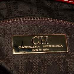 Pre Owned CH Carolina Herrera Red Leather Matteo Tote