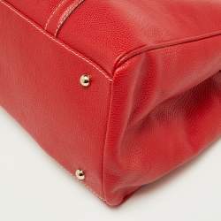 Pre Owned CH Carolina Herrera Red Leather Matteo Tote