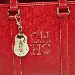 Pre Owned CH Carolina Herrera Red Leather Matteo Tote