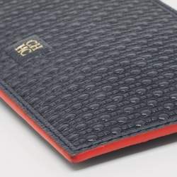 Pre Owned CH Carolina Herrera Blue Monogram Leather Coin Purse
