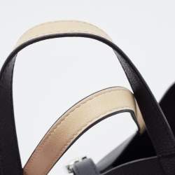 Pre Owned CH Carolina Herrera Black Leather Small Matryoshka Locked Tote