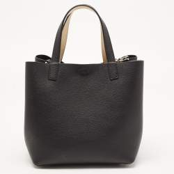 Pre Owned CH Carolina Herrera Black Leather Small Matryoshka Locked Tote