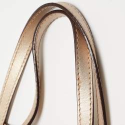 Pre Owned Carolina Herrera Gold Butterfly Cut Leather Tote