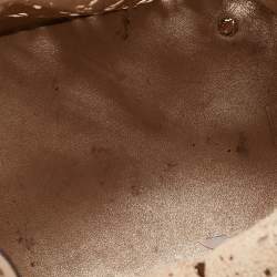 Pre Owned Carolina Herrera Gold Butterfly Cut Leather Tote