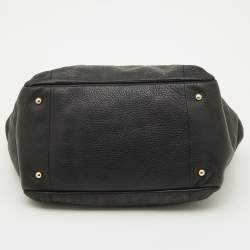 مملوكة مسبقًا CH Carolina Herrera Black Embossed Leather Bow Shoulder Bag