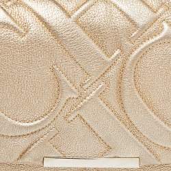 مملوكة مسبقًا حقيبة كتف كارولينا هيريرا جلد منقوش أسود قلاب ذات سلسلة