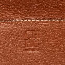 Pre Owned CH Carolina Herrera Tricolor Leather Top Handle Bag