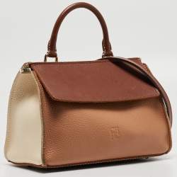Pre Owned CH Carolina Herrera Tricolor Leather Top Handle Bag