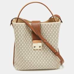 Pre Owned CH Carolina Herrera Tricolor Monogram Canvas and Leather Matryoshka Locked Bucket Bag