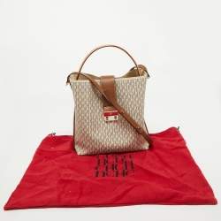 Pre Owned CH Carolina Herrera Tricolor Monogram Canvas and Leather Matryoshka Locked Bucket Bag