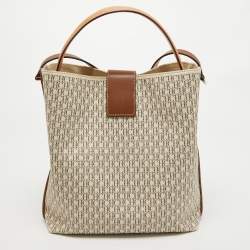 Pre Owned CH Carolina Herrera Tricolor Monogram Canvas and Leather Matryoshka Locked Bucket Bag