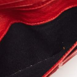 Pre Owned CH Carolina Herrera Black Leather Flap Trifold Continental Wallet