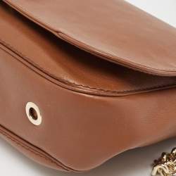 مملوكة مسبقًا CH Carolina Herrera Brown Monogram Leather Flap Shoulder Bag