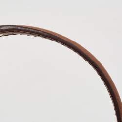 مملوكة مسبقًا CH Carolina Herrera Brown Monogram Leather Flap Shoulder Bag