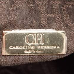 مملوكة مسبقًا CH Carolina Herrera Brown Monogram Leather Flap Shoulder Bag