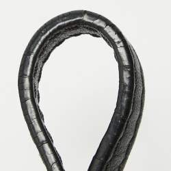 Pre Owned CH Carolina Herrera Black Leather Charm Tote