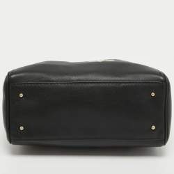 Pre Owned CH Carolina Herrera Black Leather Charm Tote