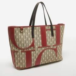 Pre Owned CH Carolina Herrera Tricolor Monogram Canvas and Leather Shopper Tote
