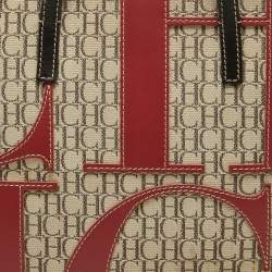 Pre Owned CH Carolina Herrera Tricolor Monogram Canvas and Leather Shopper Tote