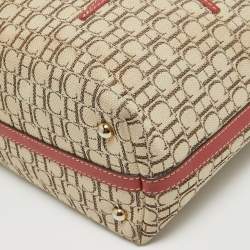 Pre Owned CH Carolina Herrera Tricolor Monogram Canvas and Leather Shopper Tote