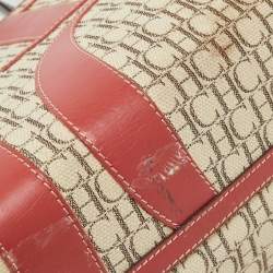 Pre Owned CH Carolina Herrera Tricolor Monogram Canvas and Leather Shopper Tote