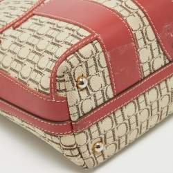 Pre Owned CH Carolina Herrera Tricolor Monogram Canvas and Leather Shopper Tote