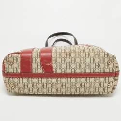 Pre Owned CH Carolina Herrera Tricolor Monogram Canvas and Leather Shopper Tote