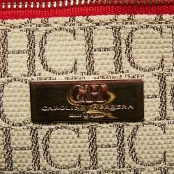 Pre Owned CH Carolina Herrera Tricolor Monogram Canvas and Leather Shopper Tote