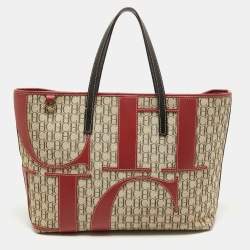 Pre Owned CH Carolina Herrera Tricolor Monogram Canvas and Leather Shopper Tote