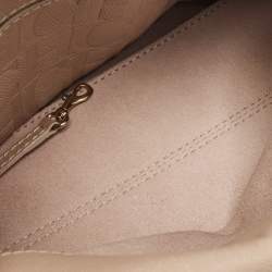 Pre Owned CH Carolina Herrera Beige Leather Minuetto Flap Top Handle Bag