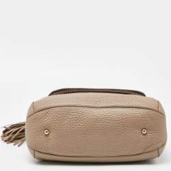 Pre Owned CH Carolina Herrera Beige Leather Tassel Hobo