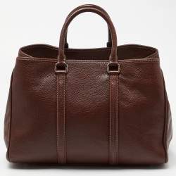 Pre Owned CH Carolina Herrera Brown Grained Leather Matteo Tote