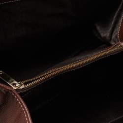 Pre Owned CH Carolina Herrera Brown Grained Leather Matteo Tote
