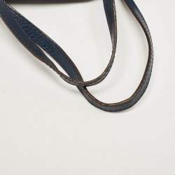 Pre Owned CH Carolina Herrera Blue Monogram Embossed Leather Matryoshka Tote