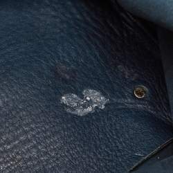 Pre Owned CH Carolina Herrera Blue Monogram Embossed Leather Matryoshka Tote