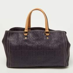 مملوكة مسبقًا حقيبة يد كارولينا هيريرا أندي جلد مونوغرامية بنية