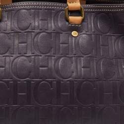 مملوكة مسبقًا حقيبة يد كارولينا هيريرا أندي جلد مونوغرامية بنية