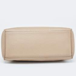 Pre Owned CH Carolina Herrera Beige Leather Small Minuetto Top Handle Bag