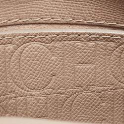 Pre Owned CH Carolina Herrera Beige Leather Small Minuetto Top Handle Bag