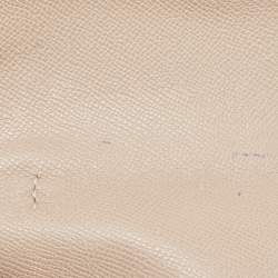 Pre Owned CH Carolina Herrera Beige Leather Small Minuetto Top Handle Bag