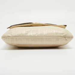 Pre Owned حقيبة كتف سي إتش كارولينا هيريرا أودري جلد مونوغرامي بني ميتاليك منقوش