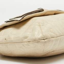 Pre Owned حقيبة كتف سي إتش كارولينا هيريرا أودري جلد مونوغرامي بني ميتاليك منقوش