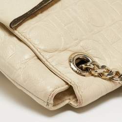 Pre Owned حقيبة كتف سي إتش كارولينا هيريرا أودري جلد مونوغرامي بني ميتاليك منقوش