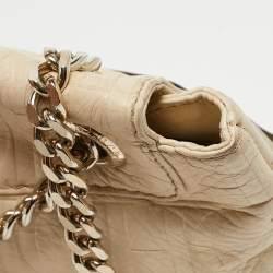 Pre Owned حقيبة كتف سي إتش كارولينا هيريرا أودري جلد مونوغرامي بني ميتاليك منقوش