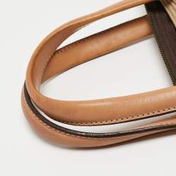CH Carolina Herrera Beige Monogram Embossed Leather Andy Boston Bag